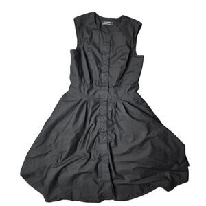 Club Monaco Black Button Front Dress Size: 6